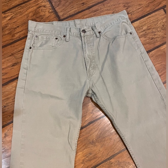 Levi’s 505 jeans khaki pants mens 35x33 (tag 36x34) tan brown Straight white tag - Picture 3 of 10